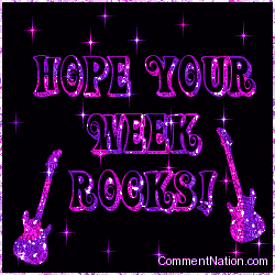 Click to get the codes for this image. Hope Your Week Rocks Purple Stars, Have a Great Week Image Comment, Graphic or Meme for posting on FaceBook, Twitter or any blog!