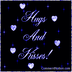 Click to get the codes for this image. Hugs And Kisses Blue Stars, Hugs  Kisses Image Comment, Graphic or Meme for posting on FaceBook, Twitter or any blog!