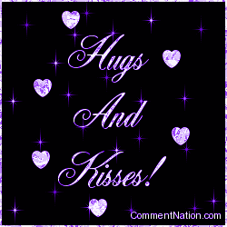 Click to get the codes for this image. Hugs And Kisses Purple Stars, Hugs  Kisses Image Comment, Graphic or Meme for posting on FaceBook, Twitter or any blog!