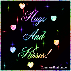 Click to get the codes for this image. Hugs And Kisses Rainbow Stars, Hugs  Kisses Image Comment, Graphic or Meme for posting on FaceBook, Twitter or any blog!