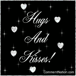 Click to get the codes for this image. Hugs And Kisses Silver Stars, Hugs  Kisses Image Comment, Graphic or Meme for posting on FaceBook, Twitter or any blog!