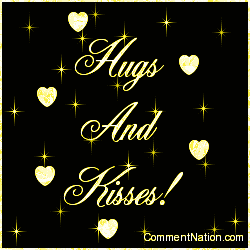 Click to get the codes for this image. Hugs And Kisses Yellow Stars, Hugs  Kisses Image Comment, Graphic or Meme for posting on FaceBook, Twitter or any blog!