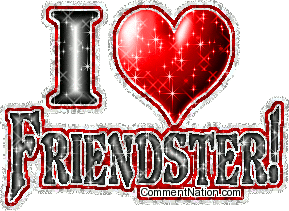 Click to get the codes for this image. This cute glitter graphic has a glittered red heart and the comment reads: I Heart Friendster!