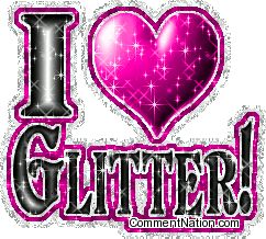 Click to get the codes for this image. This cute glitter graphic has a glittered pink heart and the comment reads: I Love Glitter!