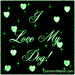 Click to get the codes for this image. I Love My Dog Green Stars, Animals Dogs Image Comment, Graphic or Meme for posting on FaceBook, Twitter or any blog!