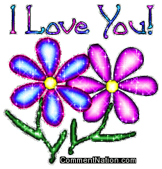Click to get the codes for this image. I Love You Glitter Flowers, I Love You Image Comment, Graphic or Meme for posting on FaceBook, Twitter or any blog!