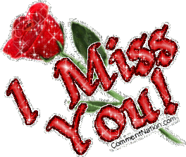 Click to get the codes for this image. This glitter graphic features a lovely long-stemmed red rose. The comment reads: I Miss You!