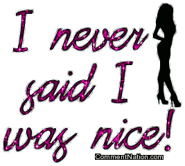 Click to get the codes for this image. I Never Said I Was Nice, Newest Comments  Graphics, Attitude, Funny Stuff, Hot  Sexy Image Comment, Graphic or Meme for posting on FaceBook, Twitter or any blog!