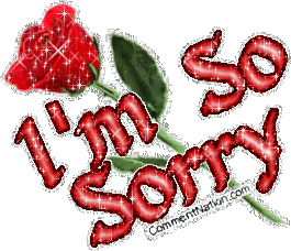 Click to get the codes for this image. This glitter graphic features a lovely long-stemmed red rose. The comment reads: I'm So Sorry