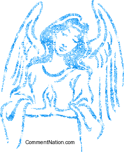 Click to get the codes for this image. This glitter graphic shows a blue angel praying.