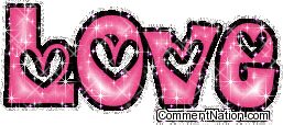 Click to get the codes for this image. Love Pink Hearts Glitter Text, Love Image Comment, Graphic or Meme for posting on FaceBook, Twitter or any blog!