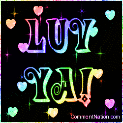 Click to get the codes for this image. Luv Ya! Rainbow Stars and Hearts, Luv Ya Image Comment, Graphic or Meme for posting on FaceBook, Twitter or any blog!