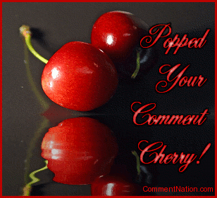 Click to get the codes for this image. This funny and sexy graphic shows two cherries reflected in an animated pool. The comment reads: Popped your Comment Cherry! So if you're the first person to send someone a comment, do it in style with this cute graphic!