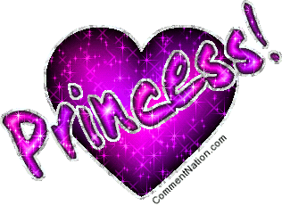 Click to get the codes for this image. Glitter graphic of a pink and purple heart with the comment: Princess!