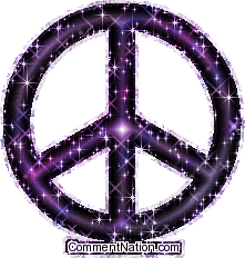 Click to get the codes for this image. This glitter graphic shows a beautiful purple peace sign.