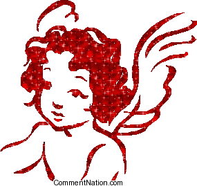 Click to get the codes for this image. This glitter graphic shows a cute red cherub angel.