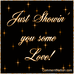 Click to get the codes for this image. Just Showin' You Some Love! Orange Stars, Showin Love Image Comment, Graphic or Meme for posting on FaceBook, Twitter or any blog!