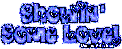 Click to get the codes for this image. Showin' Some Love Blue Hearts Glitter Text, Showin Love Image Comment, Graphic or Meme for posting on FaceBook, Twitter or any blog!