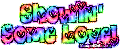 Click to get the codes for this image. Showin' Some Love Rainbow Hearts Glitter Text, Showin Love Image Comment, Graphic or Meme for posting on FaceBook, Twitter or any blog!