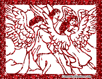 Click to get the codes for this image. Three Red Glitter Angles, Angels Image Comment, Graphic or Meme for posting on FaceBook, Twitter or any blog!