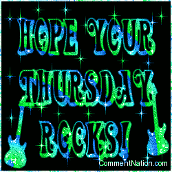 Click to get the codes for this image. Hope Your Thursday Rocks Stars Bluegreen, WeekDays Thursday Image Comment, Graphic or Meme for posting on FaceBook, Twitter or any blog!