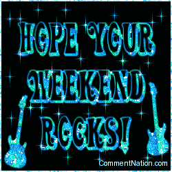 Click to get the codes for this image. Hope Your Weekend Rocks Stars Aqua, Have a Great Weekend Image Comment, Graphic or Meme for posting on FaceBook, Twitter or any blog!