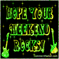 Click to get the codes for this image. Hope Your Weekend Rocks Stars Lime, Have a Great Weekend Image Comment, Graphic or Meme for posting on FaceBook, Twitter or any blog!